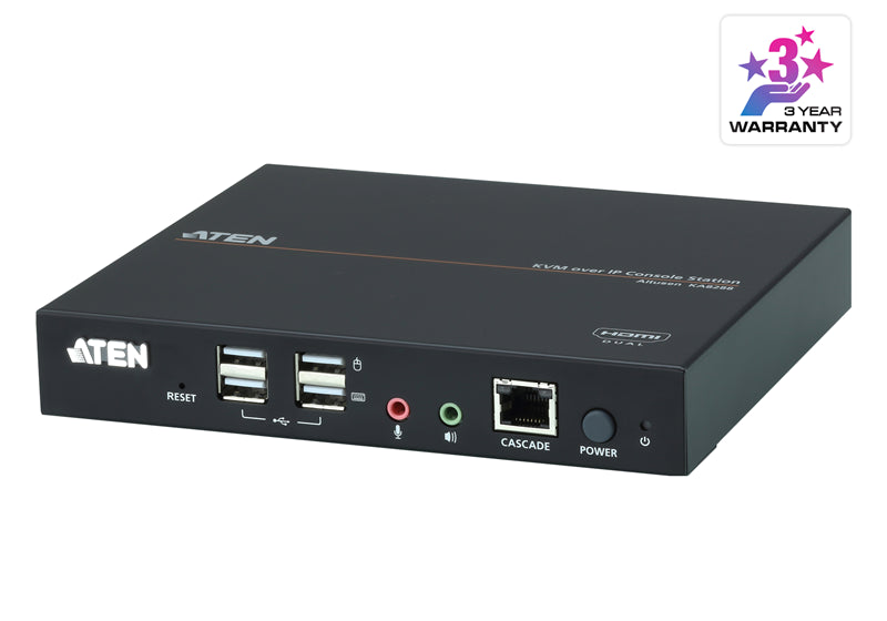 Aten Dual HDMI USB KVM Console station for selected Aten KNxxxx KVM over IP series, supports full HD with small form factor design for 0U rack space Aten Dual HDMI USB KVM Console station for selected Aten KNxxxx KVM over IP series, supports full HD with small form factor design for 0U rack space